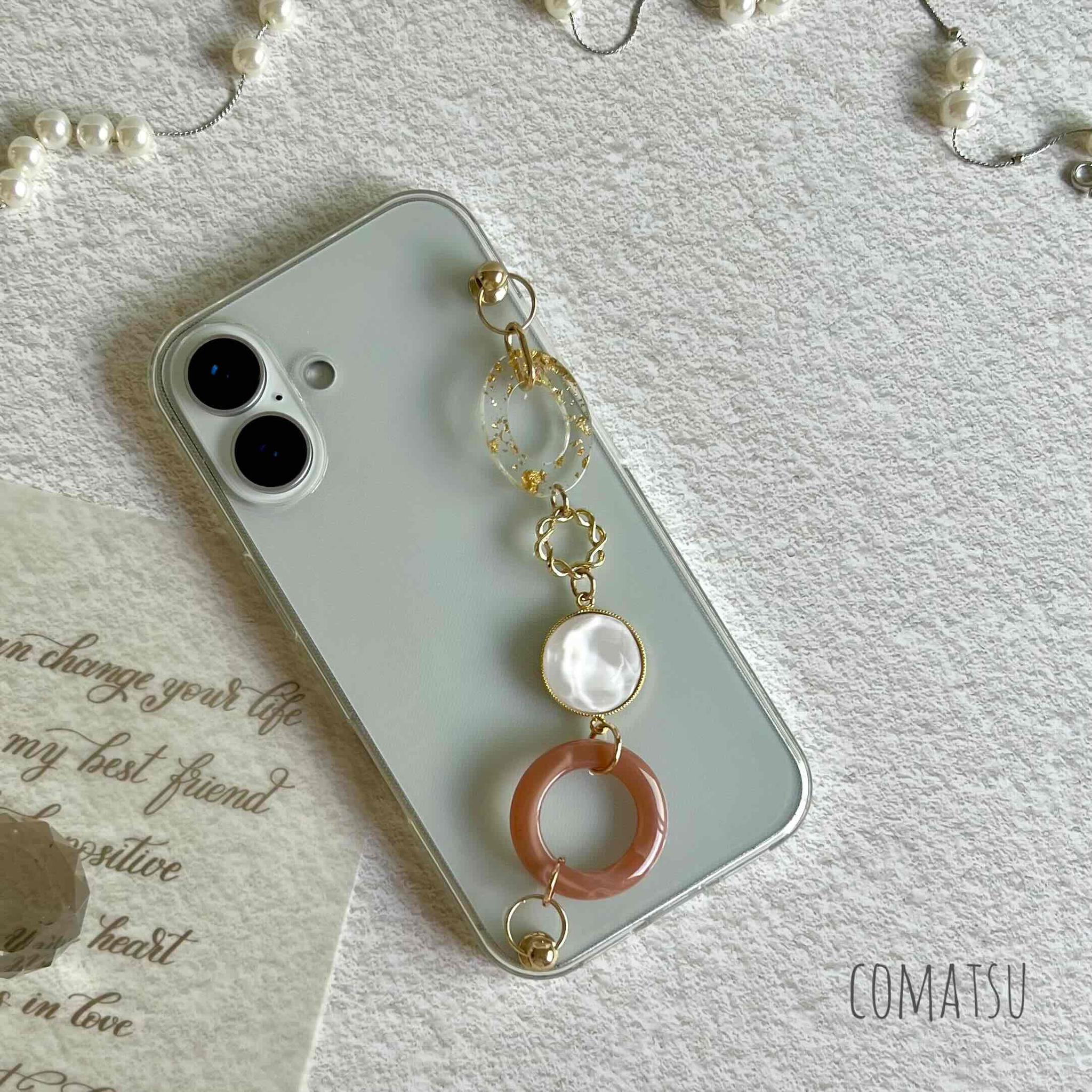 PrettyWomanハンドホルダースマホケース 落下防止ベルトストラップ付きスマホカバー